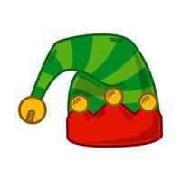 Cartoon green Elf hat illustration. EPS 10 vector