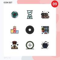 Set of 9 Modern UI Icons Symbols Signs for interface education cabin first place pedestal Editable Vector Design Elements