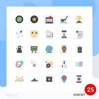 Set of 25 Modern UI Icons Symbols Signs for progress sport online short stick Editable Vector Design Elements