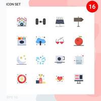 Set of 16 Modern UI Icons Symbols Signs for crayon back to school panel pointer direction Editable Pack of Creative Vector Design Elements