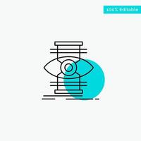 Eye Success Focus Optimize turquoise highlight circle point Vector icon