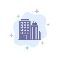 Building Office Tower Head office Blue Icon on Abstract Cloud Background vector