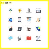 Group of 16 Modern Flat Colors Set for day smart business panel access Editable Pack of Creative Vector Design Elements