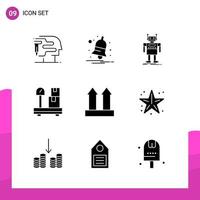 Glyph Icon set Pack of 9 Solid Icons isolated on White Background for responsive Website Design Print and Mobile Applications vector