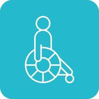 Disable Aid Line Round Corner Background Icons vector