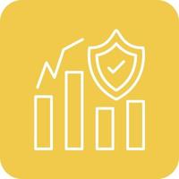 Secure Statistics Line Round Corner Background Icons vector
