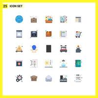 Universal Icon Symbols Group of 25 Modern Flat Colors of cooking basic customer text music Editable Vector Design Elements