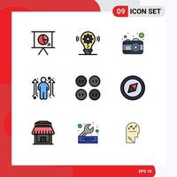 9 iconos creativos signos y símbolos modernos de botones de ropa cámara oportunidad carrera elementos de diseño vectorial editables vector