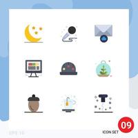 Pack of 9 creative Flat Colors of playpen web cloud internet laptop Editable Vector Design Elements