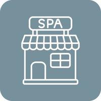 Spa Center Line Round Corner Background Icons vector