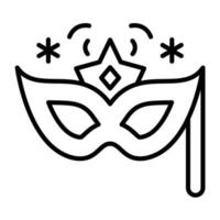 New Year Mask Line Icon vector