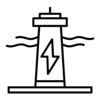 Tidal Power Line Icon vector