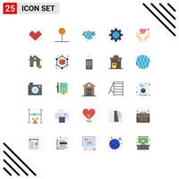 Universal Icon Symbols Group of 25 Modern Flat Colors of motivation heart globe hand internet Editable Vector Design Elements