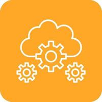 Cloud Setting Line Round Corner Background Icons vector