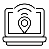 Digital Nomad Hub Line Icon vector