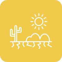 Desert Hot Weather Line Round Corner Background Icons vector