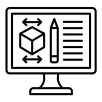 icono de línea de diseño de producto vector