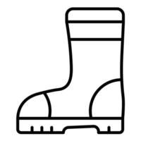 icono de línea de botas de goma vector