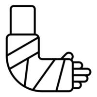 Broken Arm Line Icon vector