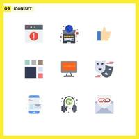 Set of 9 Modern UI Icons Symbols Signs for ad layout hand image editing Editable Vector Design Elements