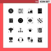 16 Universal Solid Glyphs Set for Web and Mobile Applications love server toggle switch devices admin Editable Vector Design Elements