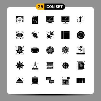 25 Solid Glyph concept for Websites Mobile and Apps eye right up computer forward pc Editable Vector Design Elements