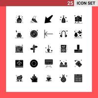 25 Universal Solid Glyphs Set for Web and Mobile Applications seo development running clean cleaning Editable Vector Design Elements