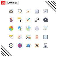 Universal Icon Symbols Group of 25 Modern Flat Colors of codding set coffee television ad Editable Vector Design Elements