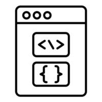 icono de línea de lenguaje de programación vector