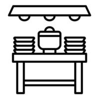 icono de línea de buffet vector