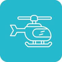 Helicopter Line Round Corner Background Icons vector