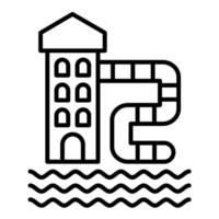 Water Park Line Icon vector