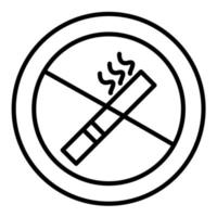 icono de línea de no fumar vector