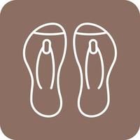 Flip Flop Line Round Corner Background Icons vector