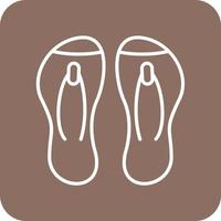 iconos de fondo de esquina redonda de línea flip flop vector