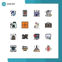 Set of 16 Modern UI Icons Symbols Signs for health time growth tasks checklist Editable Creative Vector Design Elements