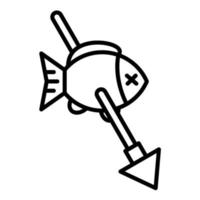 icono de línea de pesca submarina vector