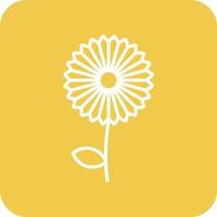 Dandelion Line Round Corner Background Icons vector