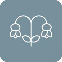 Snowdrop Line Round Corner Background Icons vector