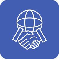 Global Partnership Line Round Corner Background Icons vector