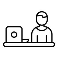 Hard At Work Line Icon vector