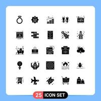 25 iconos creativos, signos y símbolos modernos de análisis de viajes de maletín, búsqueda de elementos de diseño de vectores editables binoculares