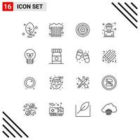 16 Thematic Vector Outlines and Editable Symbols of idea design spring concept builder Editable Vector Design Elements