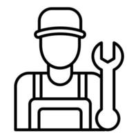 Male Plumber Line Icon vector