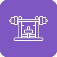 Bench Press Line Round Corner Background Icons vector