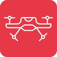 Drone Line Round Corner Background Icons vector