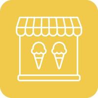 Icecream Shop Line Round Corner Background Icons vector