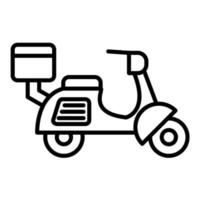 Motorbike Delivery Line Icon vector