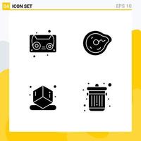 Editable Vector Line Pack of Simple Solid Glyphs of audio tape printing bend paradox delete Editable Vector Design Elements