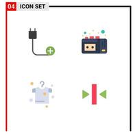 Pack of 4 creative Flat Icons of add drying devices vhs play Editable Vector Design Elements